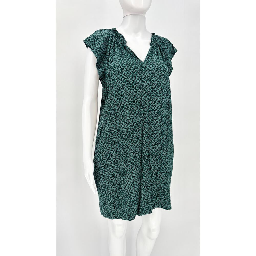 Gap Green and Black Floral Pullover Shift Dress Size M
